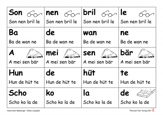 Silben-Lesespiel