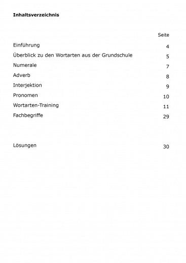 Die Wortarten Sekundarstufe (E-Book PDF)