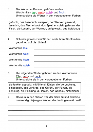 Wortfamilie und Wortstamm