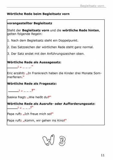 Kinderleichte Grammatik: Die wrtliche Rede